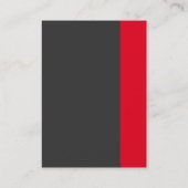 垂直グレー赤ストライプ色エレガント平野モダン 名刺 (裏面)