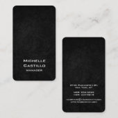 垂直グ芸術的レーブラックユニークデザイン 名刺 (正面/裏面)