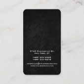 垂直グ芸術的レーブラックユニークデザイン 名刺 (裏面)