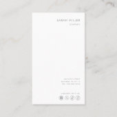垂直コンサルタントのミニマルフォーマルリストグレー白 名刺 (裏面)