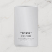 垂直シルバーグレイスタイリッシュトレンディーモダン 名刺 (裏面)