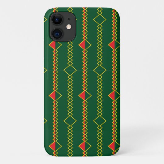 垂直ジグザグ線グリーンデジタル紙-72729 Case-Mate iPhoneケース (裏面)