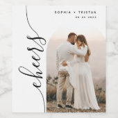 垂直スクリプト写真アー結婚チ ワインラベル (シングルラベル)