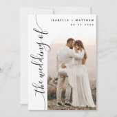 垂直スクリプト写真アー結婚チ 招待状 (正面)