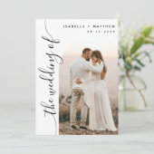 垂直スクリプト写真アー結婚チ 招待状 (スタンド正面)