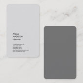 垂直スタイリッシュプロフェッショナルミニマリストグレー 名刺 (正面/裏面)