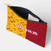 垂直ストライプズシアサンレッドイエローニューメキシコ アクセサリーポーチ (見開き)