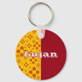 垂直ストライプズシアサンレッドイエローニューメキシコ キーホルダー (裏面)