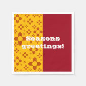 垂直ストライプズシアサンレッドイエローニューメキシコ スタンダードカクテルナプキン (正面)