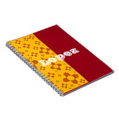 垂直ストライプズシアサンレッドイエローニューメキシコ ノートブック (右側)