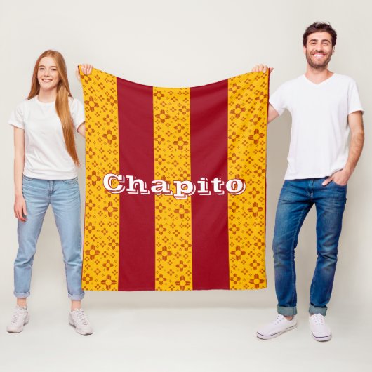 垂直ストライプズシアサンレッドイエローニューメキシコ フリースブランケット (インサイチュ)