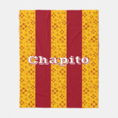 垂直ストライプズシアサンレッドイエローニューメキシコ フリースブランケット (正面)