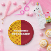 垂直ストライプズシアサンレッドイエローニューメキシコ ペーパープレート (パーティー)