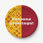 垂直ストライプズシアサンレッドイエローニューメキシコ ペーパープレート (正面)