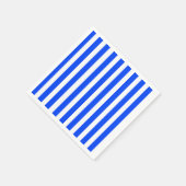 垂直ストライプセーラーブルー&ホワイトパターン スタンダードカクテルナプキン (角)
