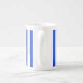 垂直ストライプセーラーブルー&ホワイトパターン ボーンチャイナマグカップ (裏面)