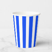 垂直ストライプセーラーブルー&ホワイトパターン 紙コップ (右)