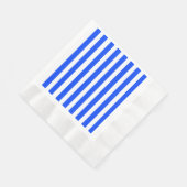 垂直ストライプセーラーブルー&ホワイトパターン 縁ありランチョンナプキン (角)