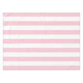 垂直ストライプベビーピンクと白ストライプの テーブルクロス (正面(横))