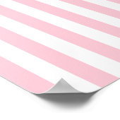 垂直ストライプベビーピンクと白ストライプの ポスター (角)