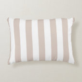 垂直ストライプベージュと白ストライプの色 アクセントクッション (正面)