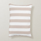 垂直ストライプベージュと白ストライプの色 アクセントクッション (裏面(縦))