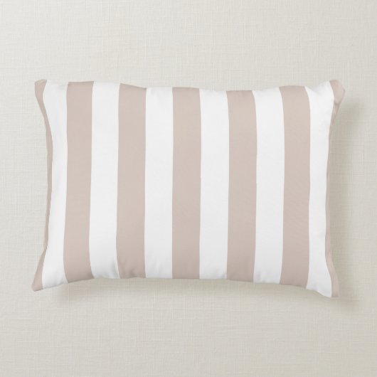 垂直ストライプベージュと白ストライプの色 アクセントクッション (裏面)