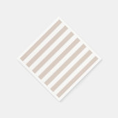 垂直ストライプベージュと白ストライプの色 スタンダードカクテルナプキン (角)