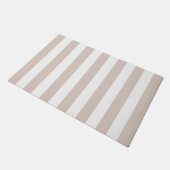 垂直ストライプベージュと白ストライプの色 ドアマット (アングル)