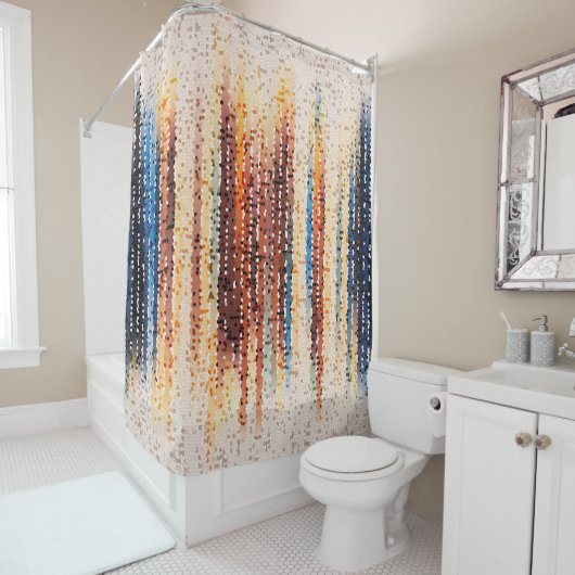 垂直ストライプ抽象芸術、カラフル、モダン シャワーカーテン (インサイチュ)