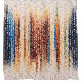 垂直ストライプ抽象芸術、カラフル、モダン シャワーカーテン (正面)