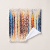 垂直ストライプ抽象芸術、カラフル、モダン バスタオルセット (ウォッシュタオル)