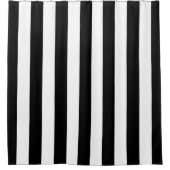 垂直ストライプ白黒ストライプの シャワーカーテン (正面)
