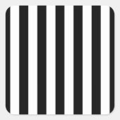 垂直ストライプ白黒ストライプの スクエアシール (正面)