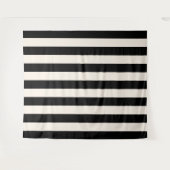 垂直ストライプ白黒ストライプの タペストリー (正面(横))