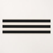 垂直ストライプ白黒ストライプの ヨガマット (正面(横))