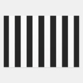 垂直ストライプ白黒ストライプの ラッピングペーパーシート (正面2)
