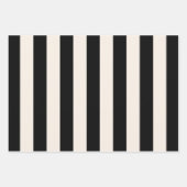 垂直ストライプ白黒ストライプの ラッピングペーパーシート (正面)