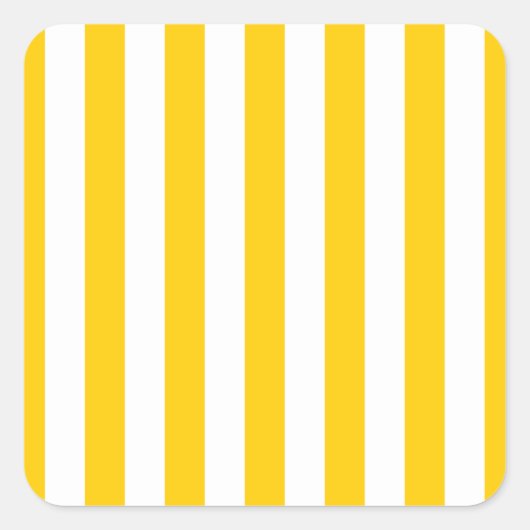 垂直ストライプ黄と白ストライプの スクエアシール (正面)