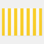 垂直ストライプ黄と白ストライプの ラッピングペーパーシート (正面3)