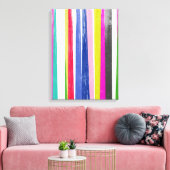 垂直ストライプ キャンバスプリント (インサイチュ (リビング))