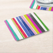 垂直ストライプ スクエアペーパーコースター (アングル)