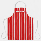 垂直ストライプ#3 DIYカラー白黒SV エプロン (正面)