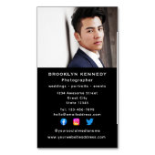 垂直ソーシャルメディア写真家ヘッドショット写真 マグネット名刺 (正面縦)