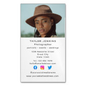 垂直ソーシャルメディア写真撮影ヘッドショット マグネット名刺 (正面縦)