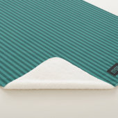 垂直ティール(緑がかった色)ストライプ – 独自のイニシャル – ニットのテクスチャ シェルパブランケット (3/4)