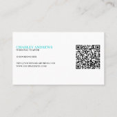 垂直ティール(緑がかった色) |パーソナルトレーナーQRコード写真 名刺 (裏面)