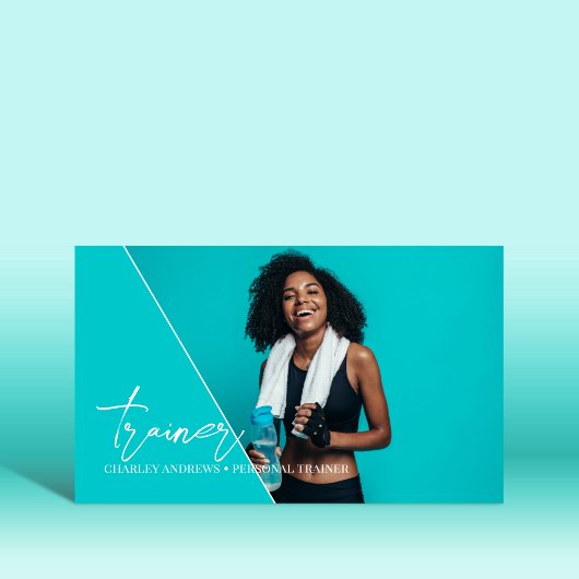 垂直ティール(緑がかった色) |パーソナルトレーナーQRコード写真 名刺