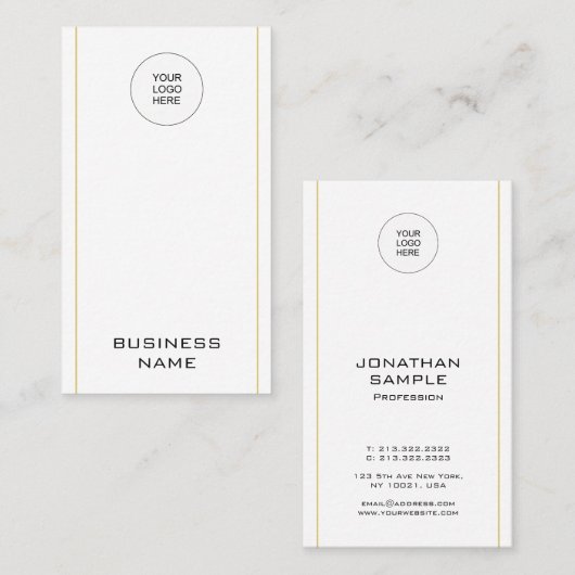 垂直テンプレートモダンのロエレガントゴのアップロード 名刺 (正面/裏面)