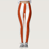 垂直デザイストライプのナー～マルーン～黒～ レギンス (正面)